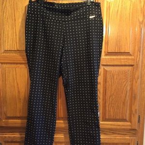 Roz & Ali black with white polka dots dress pants